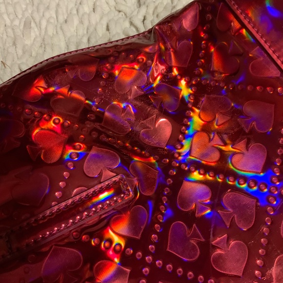 Kate Spade hand bag pink red gently used - Picture 4 of 12